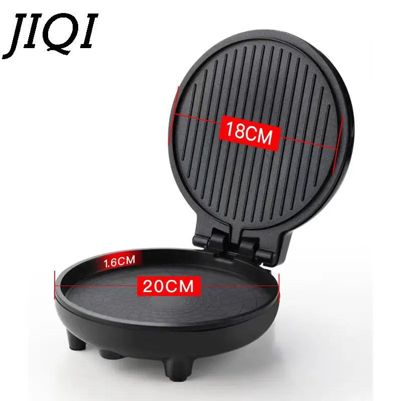 JIQI Household Electric Skillet Crepe Pancake Maker Double Side Heating Automatic Pizza making Machine Portable BBQ Frying Pan 3