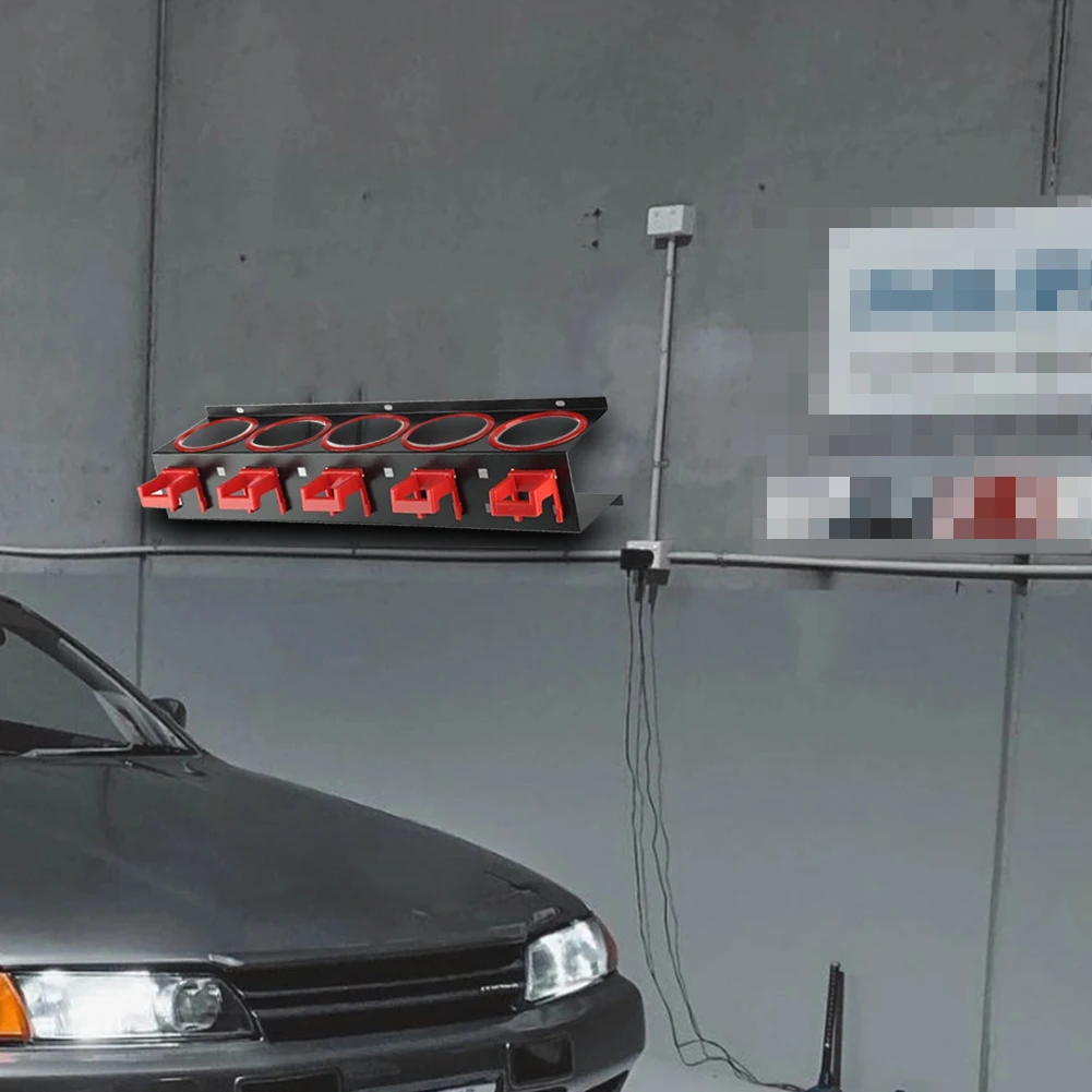 Wall Mounted Spray Bottle Storage Rack 5 Holes ABS Metal