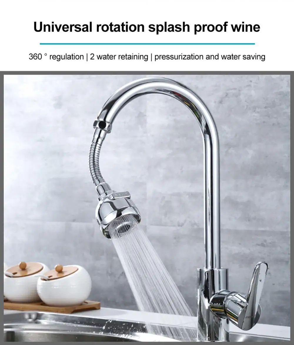 Description Picture 4 of item360 Degree Swivel Kitchen Sink Faucet Aerator Dual Mode Water Saving Tap Aerator Faucet Nozzle for Kitchen, Bathroom Faucet