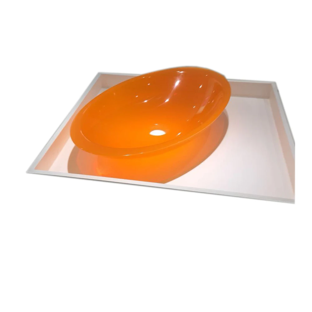 

Bathroom Oval Resin Counter Top Sink Vessel Cloakroom Vanity Colored Wash Basin 3857C-490