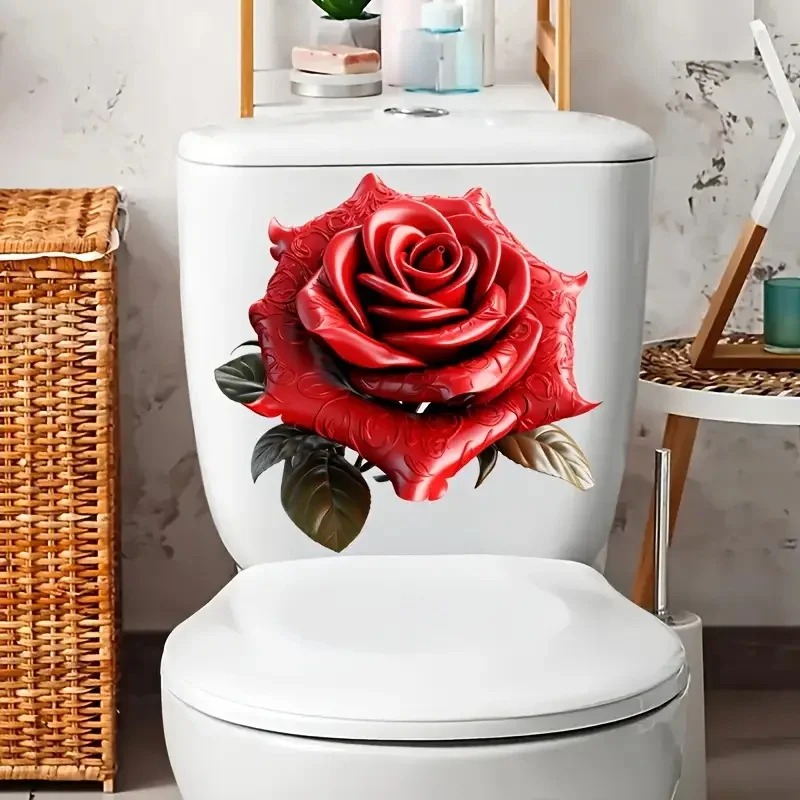 Toilet Stickers Vinyl Stickers Self-Adhesive Removable Reusable PVC Wall Decal for Toilet Lid Bathroom Decor