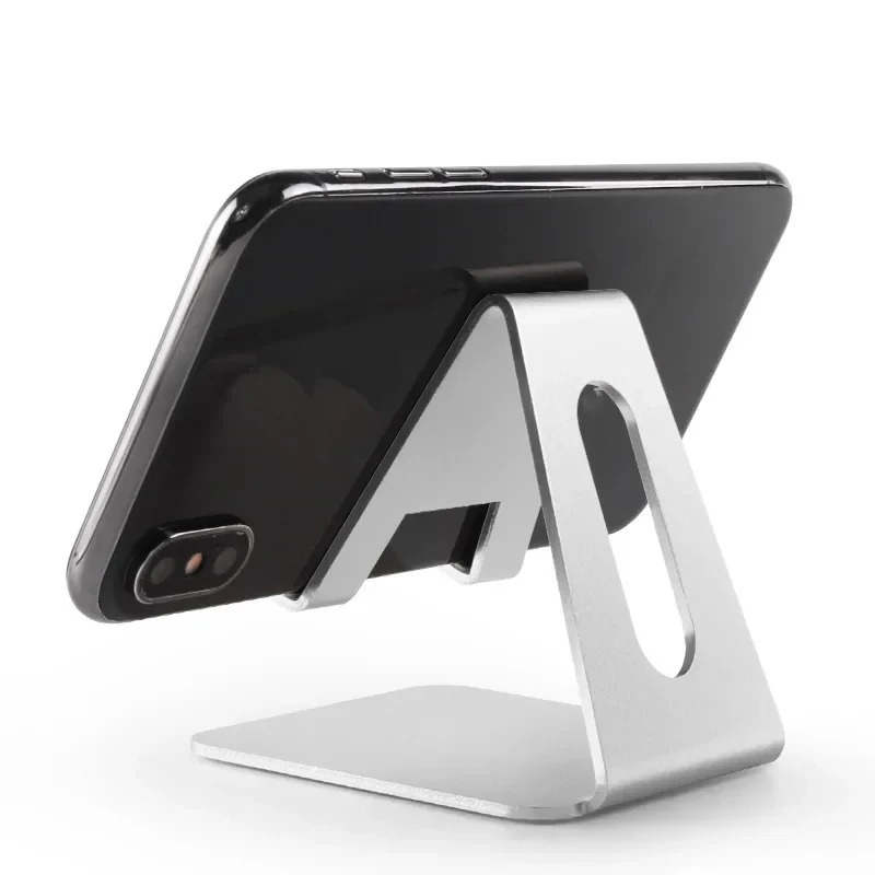 Universal Aluminum 360° Rotating Phone Holder Stand – Foldable Double Shaft Adjustable Mobile Stand, Stable Anti-Slip Desktop Bracket for iPhone & Android