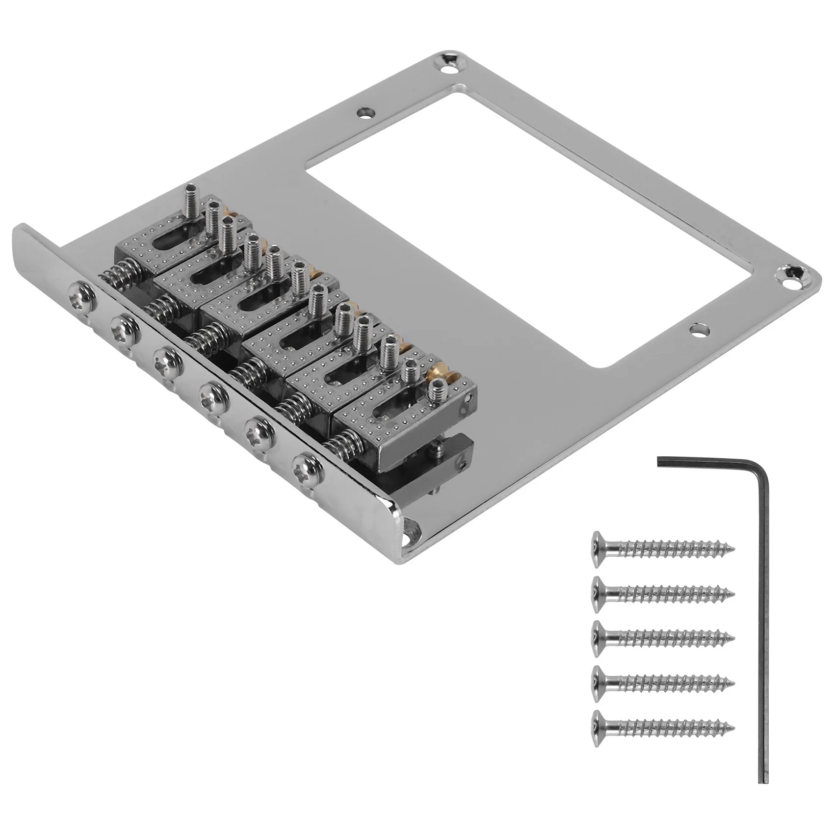 6 Roller Saddle 6 String Humbucker Guitar Bridge Per Tele Telecaster Guitar (Chrome)