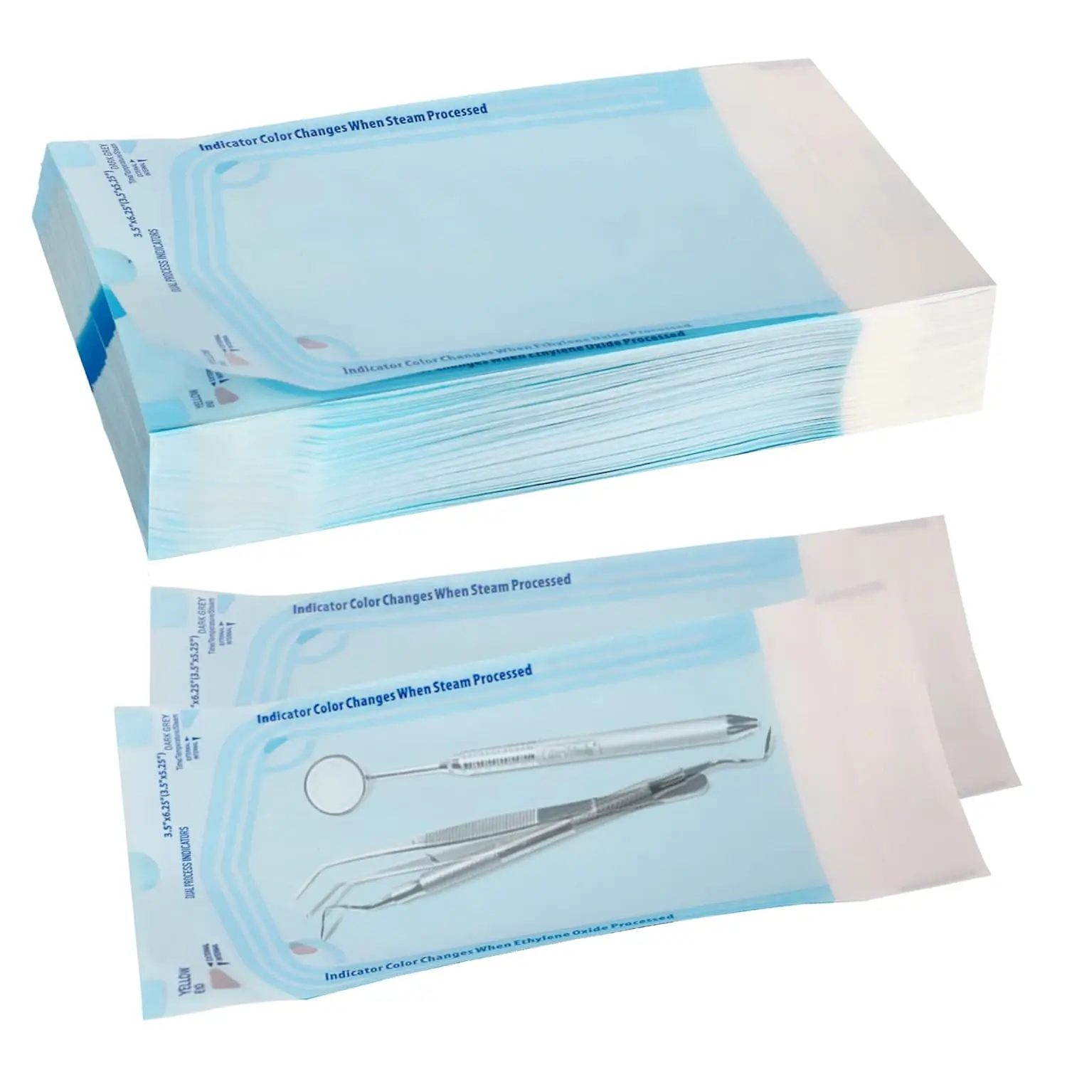 DM 200pcs/box Self-sealing Sterilization Pouches 5 Sizes Self-adhesive Bags Clean Pouches for Tattoo Dental Nail Art Accessories