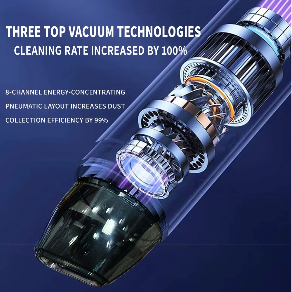 2024 Advanced Portable Wireless Vacuum Cleaner - 2 in 1 High-Power Suction for Home and Auto Cleaning