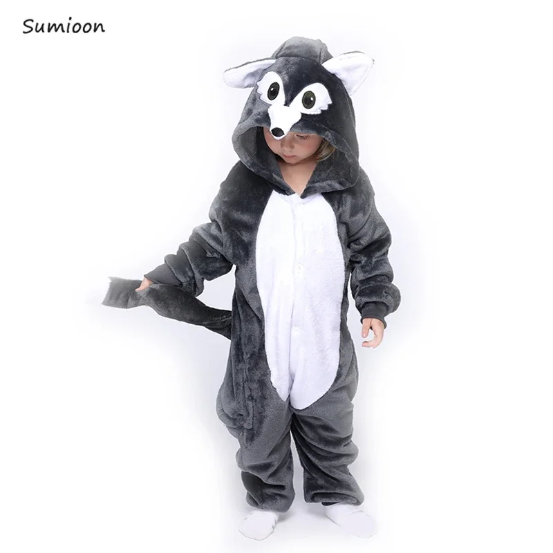 Kigurumi Children's Pajamas For Boys Girls Unicorn Pajamas Flannel Kids Panda Pijamas Suit Animal Sleepwear Winter Cat Onesies,kids pajamas