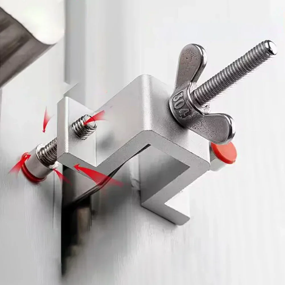 Portable Door Lock Dual Nut Adjustment Body Hotel Door Locks Stop Travel Anti-theft Stopper Safety Lock