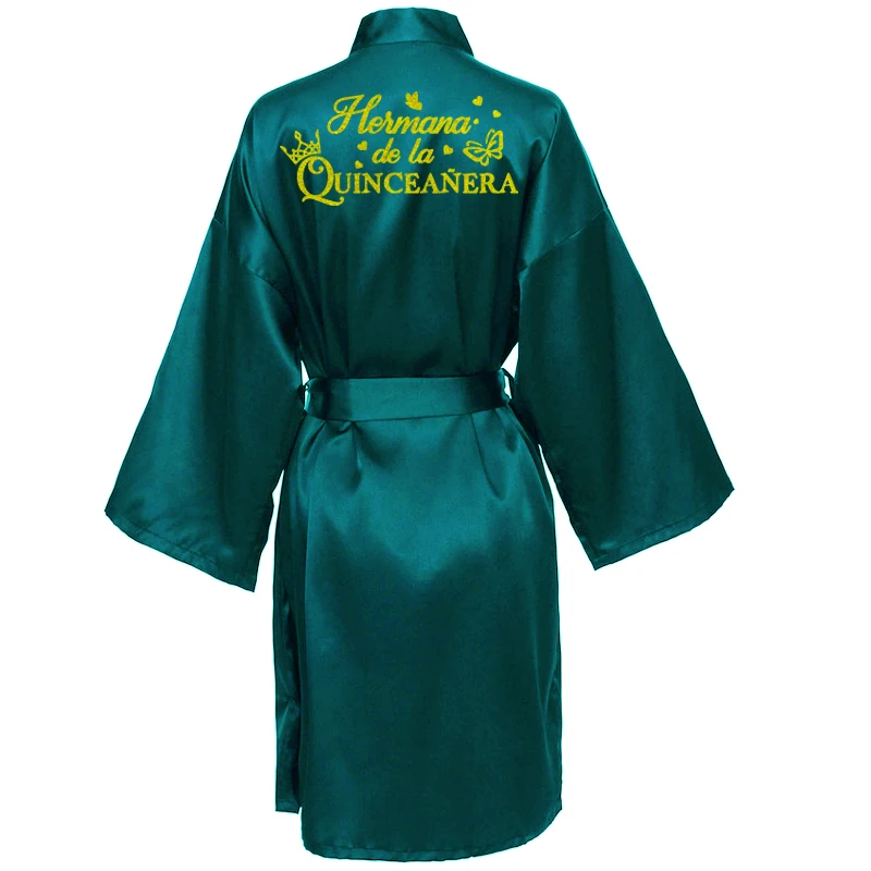 Princess Sweet 15 Years Girl Birthday Party Robes Quinceanera Robe Mis XV Bathrobe Silkly Nightgown