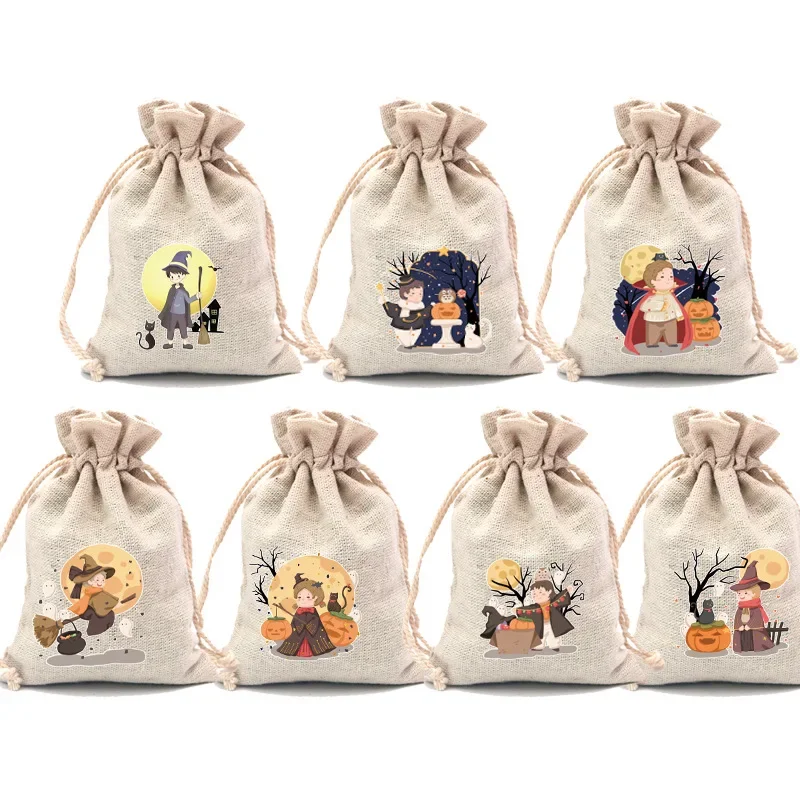 

Хэллоуин, хлопок, шнурок, маленькая ткань, сумка, изысканный мультяшный стиль, необычный призрак, фестиваль, конфеты, сумка