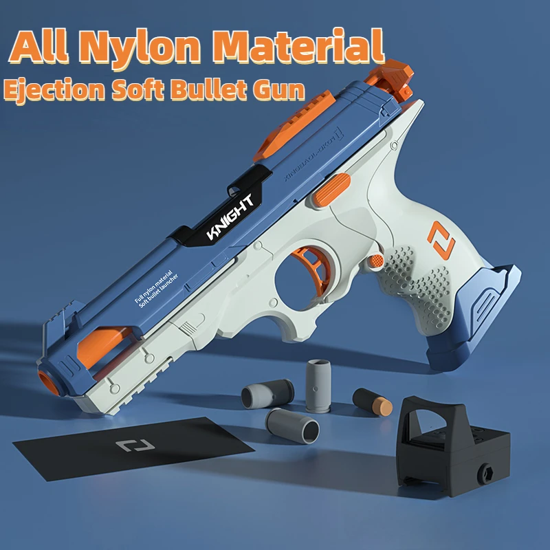 

New Nylon Shell Ejection Launcher Equipped With Light Mirror Soft Bullet Toy Gun Adult Boy Cs Game Weapon Birthday Gift