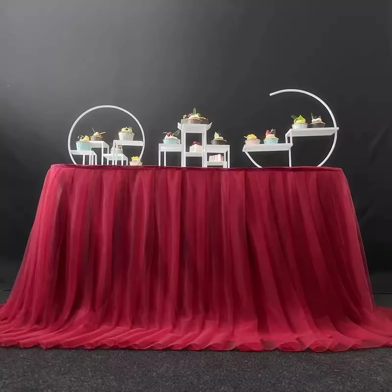 Tulle Table Skirt Tablecloth Tutu Table Skirts for Wedding Birthday Party Baby Shower Banquet Decoration Skirting
