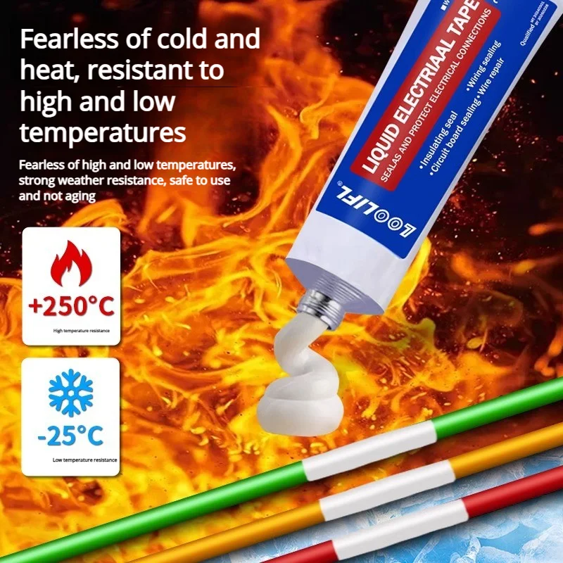 Waterproof Flame Retardant Liquid Insulation Tape - 30ml, High Temperature Resistant