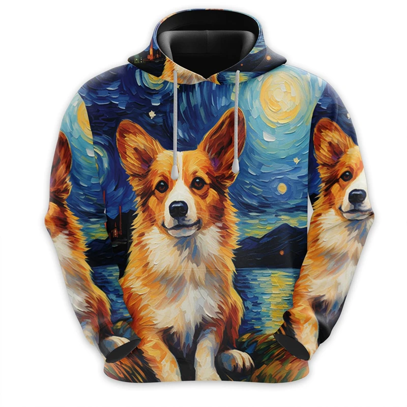 thumbnail image 1 of Sudadera con capucha con estampado 3D de perro y arte de grafiti para hombre, ropa divertida, sudaderas con capucha de husky, labrador y corgi, diseño lindo, sudadera con capucha unisex Y2k, 1 of 5