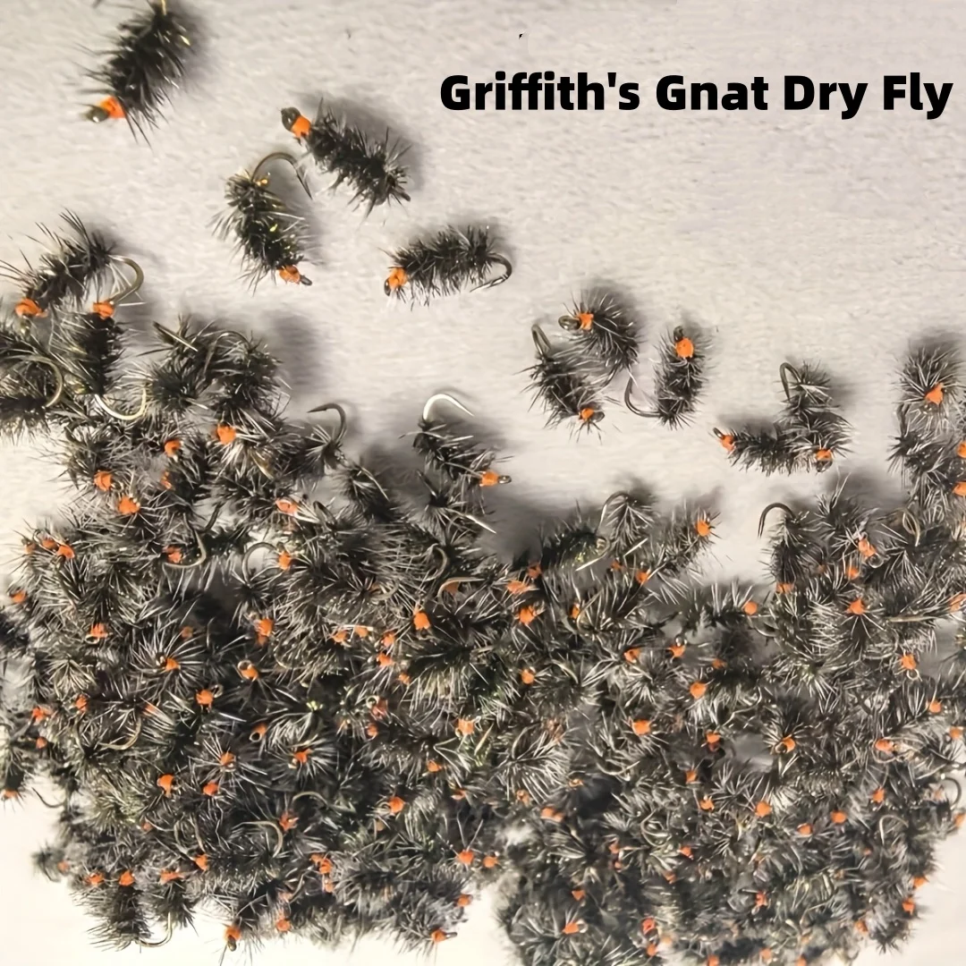 5/12 Stück Griffith's Gnat Midge Fliegen, Trockenfliegen für Forellen- und Grauelfischerei, Grizzle Hackl mit R50 Haken # 14 # 16 # 18 # 20 – Detail 6
