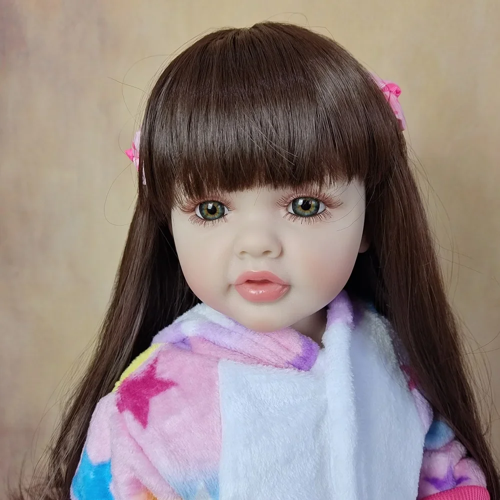 BZDOLL Lifelike 55cm 22inch Reborn Baby Girl Doll With Full Soft Silicone Body Alive Newborn Princess Toddler Bebe Birthday Gift 3