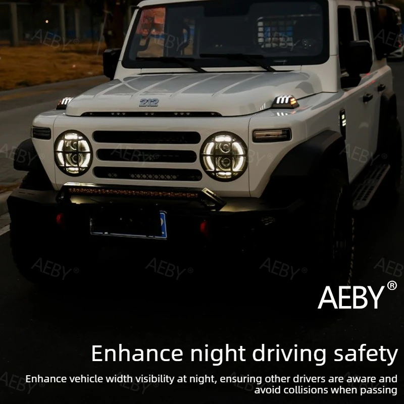 AEBY For BAIC 212 T01 후드 사이드 마커 라이트, LED 라이트 스트립 방수, 주간 주행등 코너 트림 스트립, 액세서리