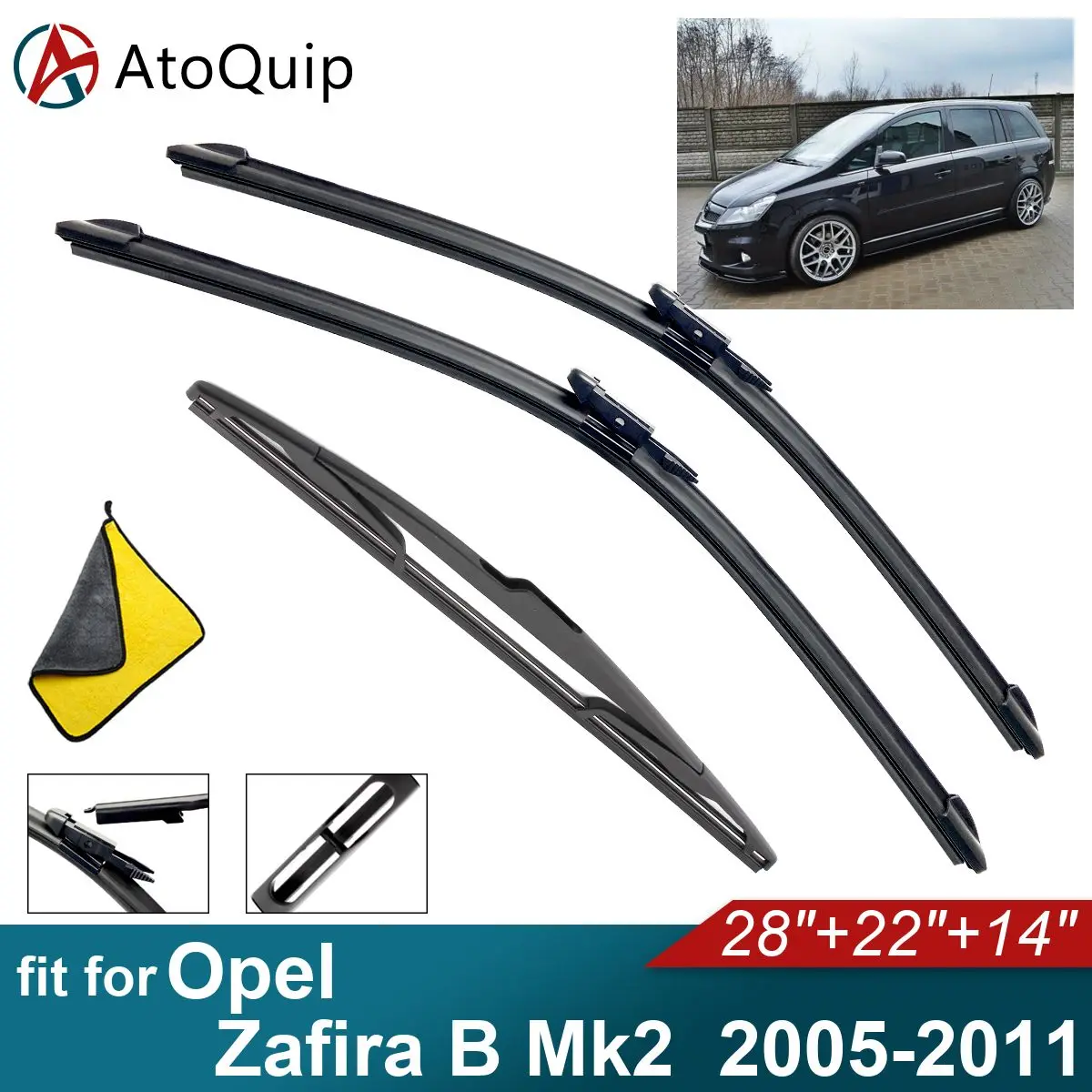 

Задние щетки стеклоочистителя для Opel Zafira B Mk2, мягкие резиновые автомобильные передние Стеклоочистители