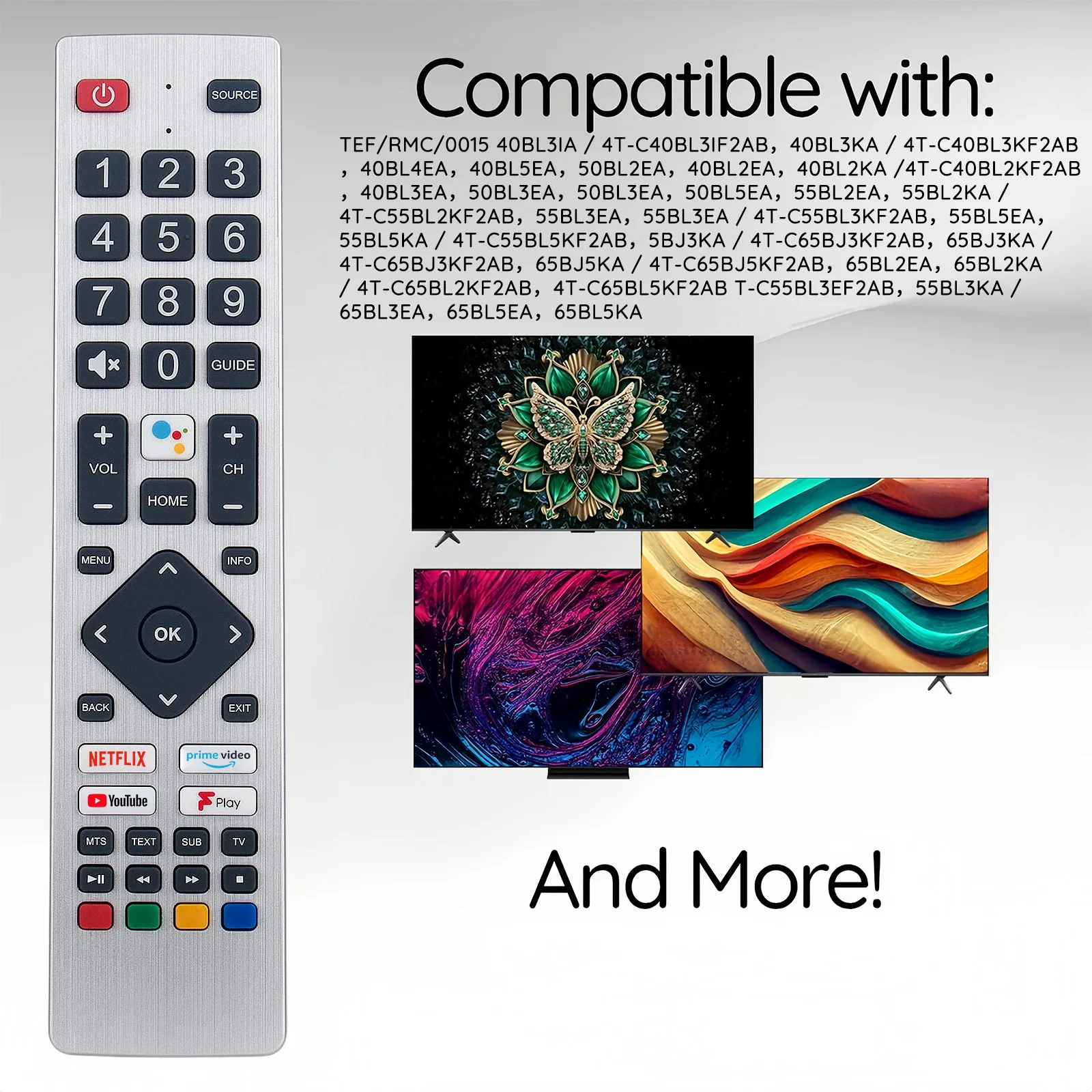 샤프 아쿠오스 스마트 TV용 SHW/RMC/0134 음성 리모컨 - 50EQ4KA 75EQ3KA 65EQ3KA 55EQ3KA 50EQ3KA 4K 울트라 HD 안드로이드