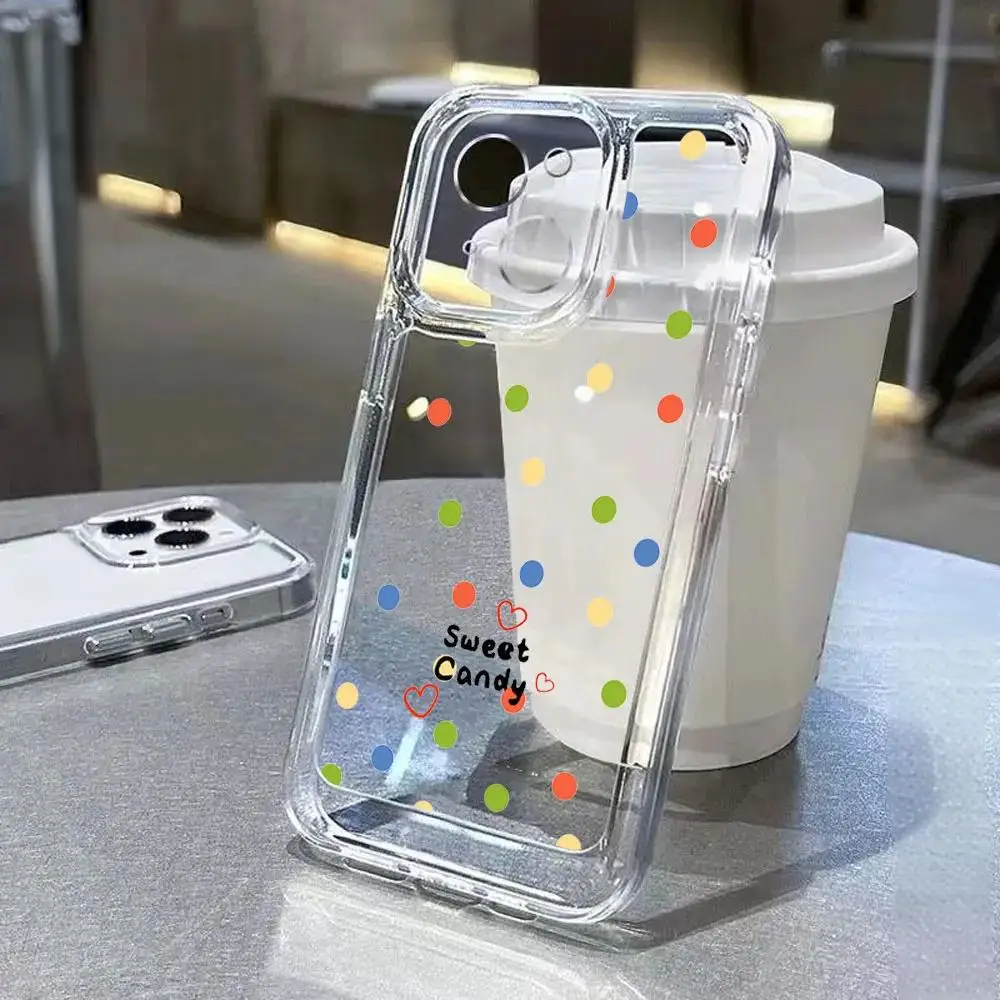 Vibrant Polka Dot Heart Phone Case - Air Soft Cover Shell