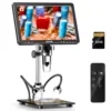 RIEVBCAU 10.1'' HDMI Digital Microscope 2000X Coin Microscope with 10 LEDs 20MP Soldering Microscope for Electronics,PCB, Repair 1