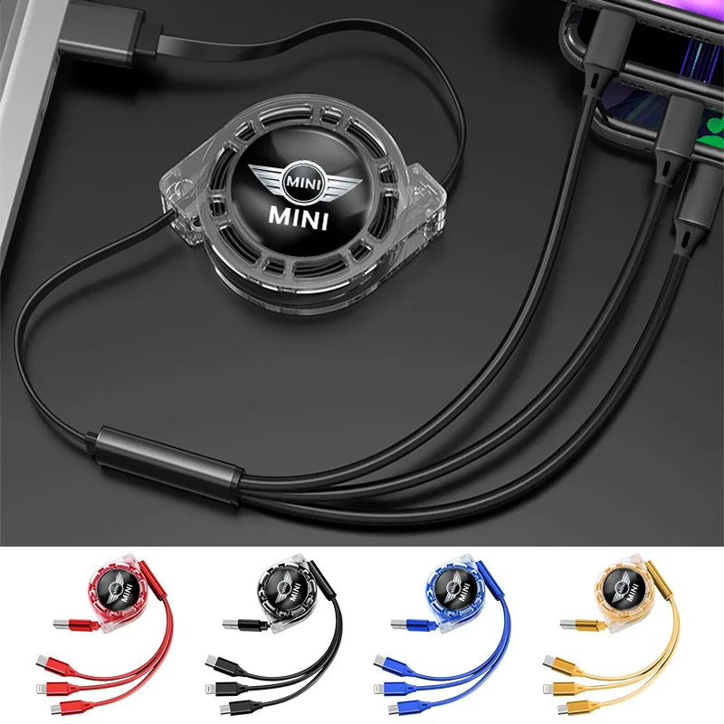 3 In 1 마이크로 USB 유형 C 충전 케이블 미니 쿠퍼 용 멀티 충전기 One JCW 작동 F54 F55 F56 F57 F60 R50 R52 R53 R57