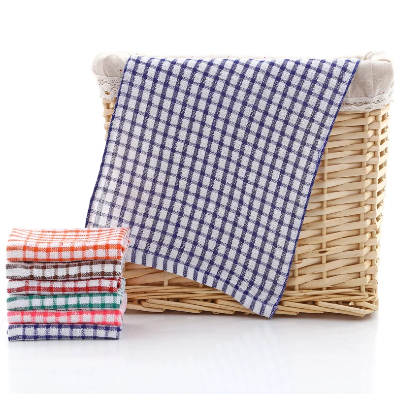 Tea Towel 6PCS 28*40cm Cotton Kitchen Towel Absorbent Clean Dish Towels Kichen Cleaning Supplies