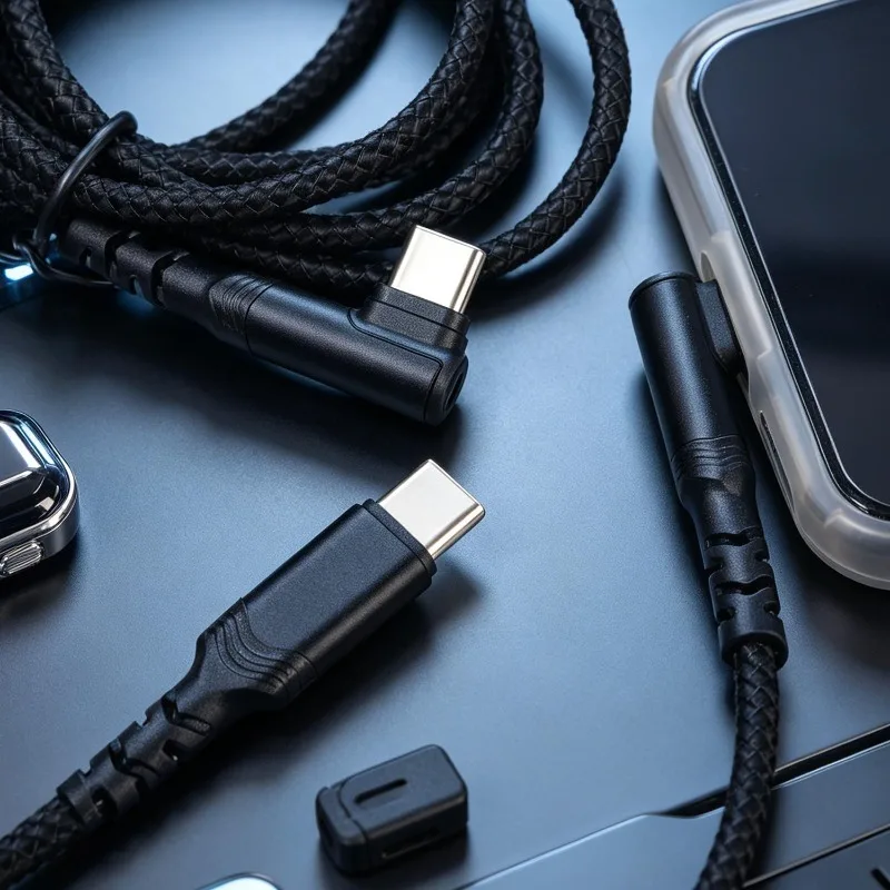 100W Fast Charging Elbow USB-C to USB-C Data Cable - Available in 1m, 2m, and 3m