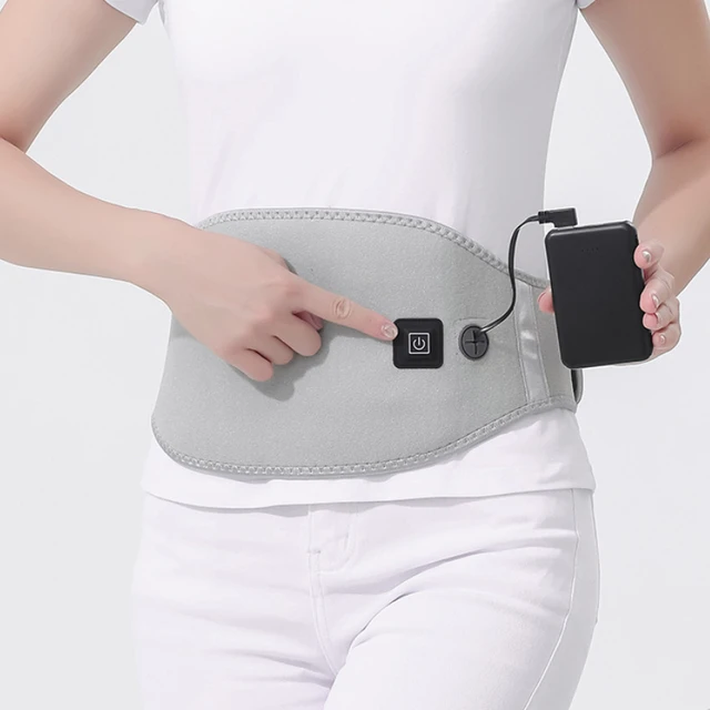 USB Electric Heating Waist Belt Massage Lumbar Support Warm Abdomen for Back Pain Relief Belt（Excluding Power Bank） 2
