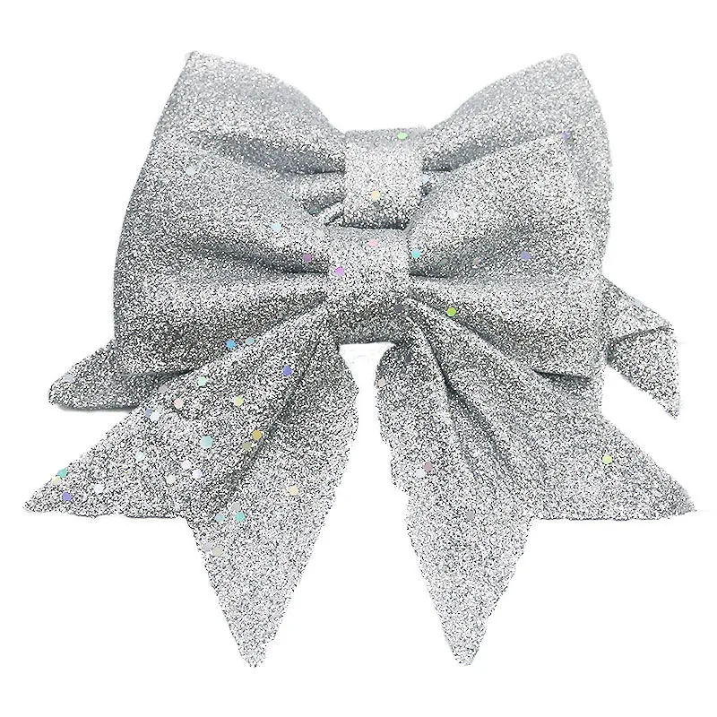 Description Picture 5 of item(2 Pcs/bag) 12.5cm Christmas Bow New Year's Cute Pearl Cotton Sequin Bows Headband Decoration Holiday Celebration DIY Production