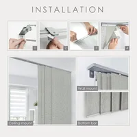 GoDear Design 99.99% Blackout Adjustable Sliding Panel Track Blinds forTrimmable Natural Woven Panel, Bali Cottages 1