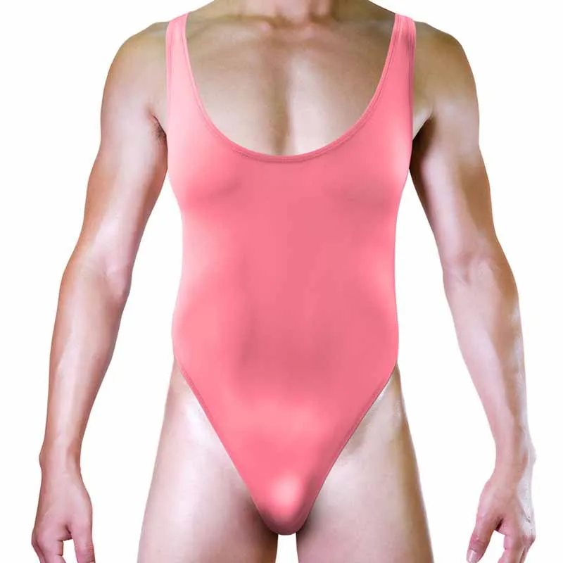 

Men Ice Silk Bodysuit Body Thong Shaper Tight Jumpsuits Wrestling Singlet Leotard Mens Undershirt Underwear High Fork Elasticity