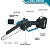 KEEAFFOR 8 Inch Brushless Electric Saw Automatic Oiler Chainsaw Handheld Garden Pruning Woodworking Tool for Makita 18V Battery 4