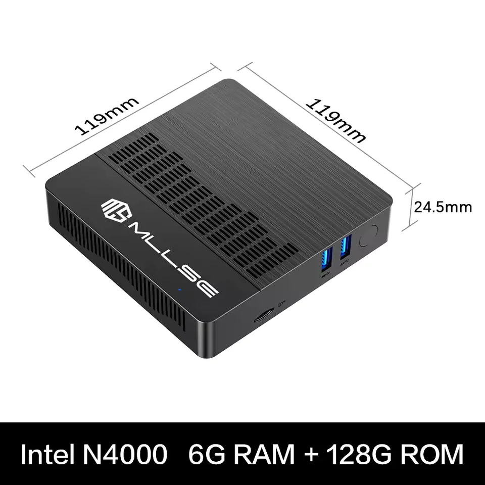 MLLSE M2 Air Mini PC Intel Celeron N4000 Window11 6GB RAM 128GB ROM דואל-בנד WiFi