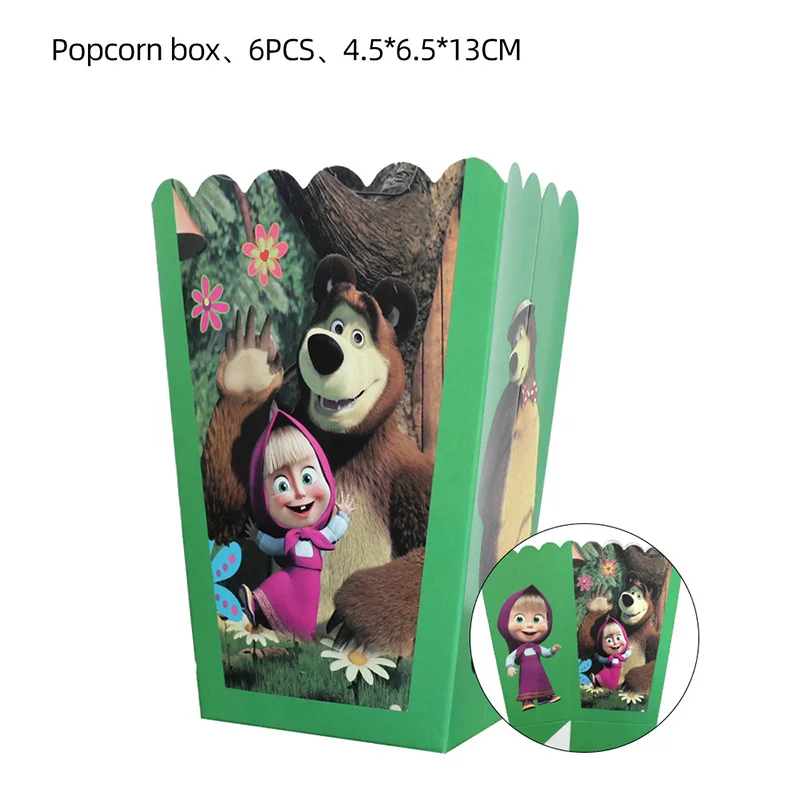 thumbnail image 1 of Decoraciones para fiestas de cumpleaños con temática de niña y oso, suministros para fiestas de dibujos animados, globos, juegos de vajilla desechable para niños y niñas, taza de regalo, 1 of 5
