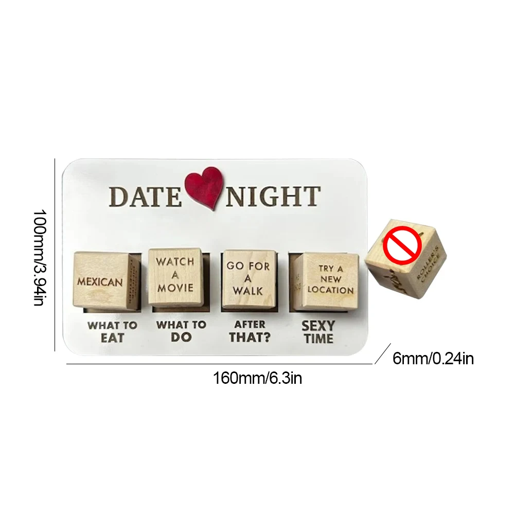 Date Night Dice Kit Romantic What to Do Date Night for Couples Lovers Day Party Dice Toy Anniversary Valentines Gift