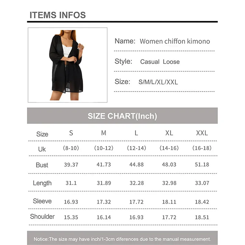 Women Sheer Chiffon Jacket Casual Beach Cover Up For Women Summer Lightweight Beach Dress Cardigans Blouse Shawl
