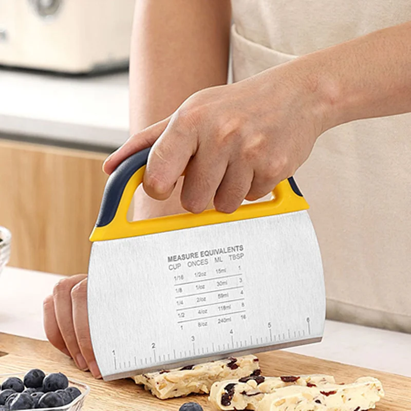 Stainless Steel Baking Dough Cutter Scale Multifunctional Cake Spatula Bread Cream Scraper Kitchen Thickened Butter Knife Baking Tool