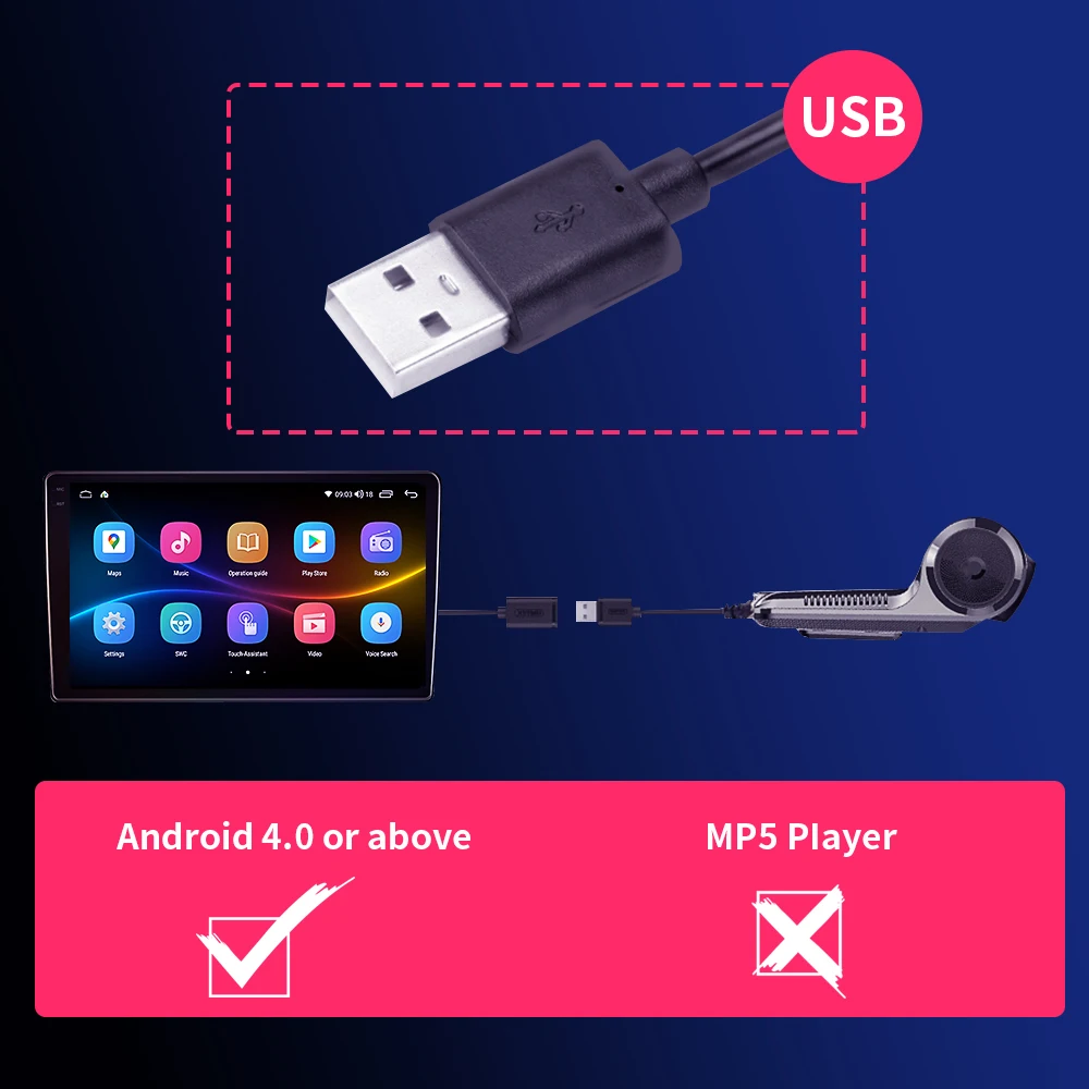 차량용 USB ADAS 풀 HD 1080P 멀티미디어 플레이어, 내비게이션 음성 경보 경고 시스템, 카메라 비디오 녹음기