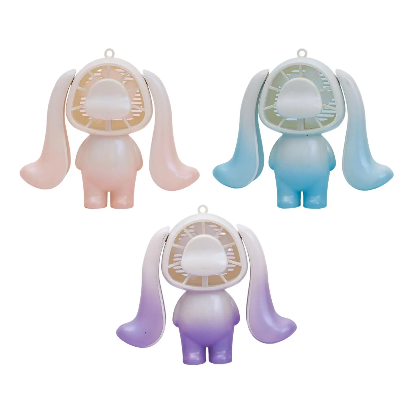 

Creative Rabbit Desk Fan USB Rechargeable 3 Speeds Portable Hanging Fan Handheld 1200mAh Battery Cooling Fan for Kids Home