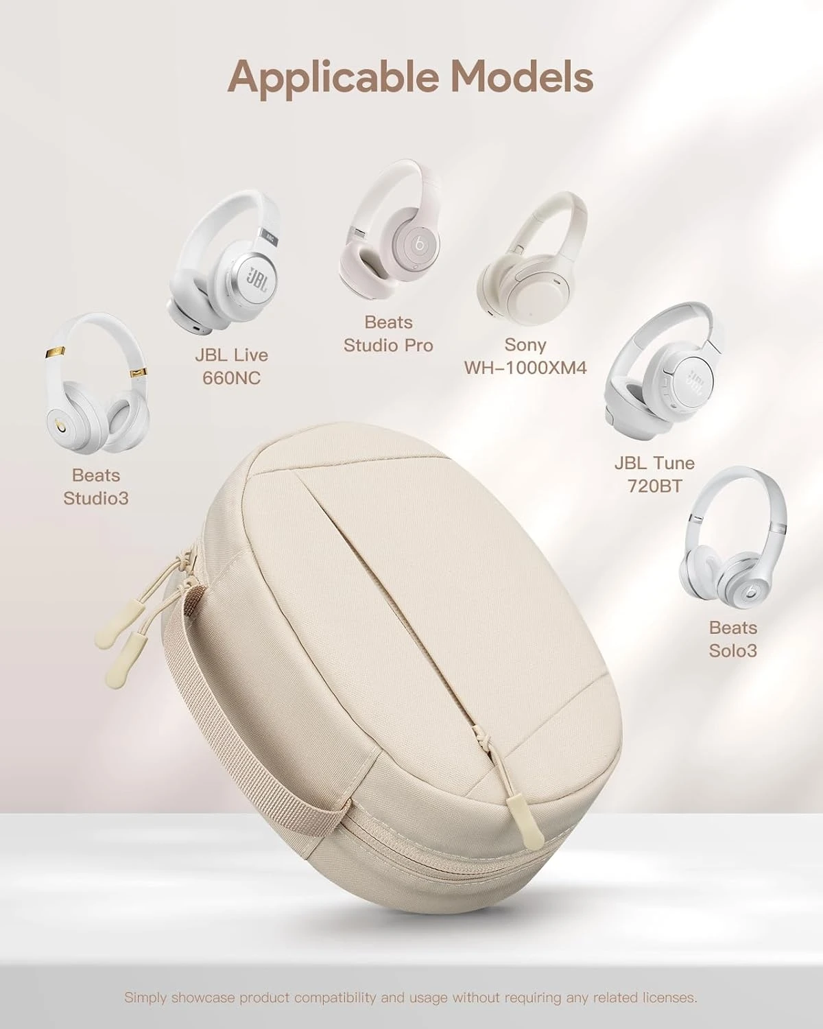 Soft Case for Beats Studio Pro/sony wh 1000xm4/Beats Studio 3 Headphone, Travel Portable Protective Carrying Cover Storage Bag