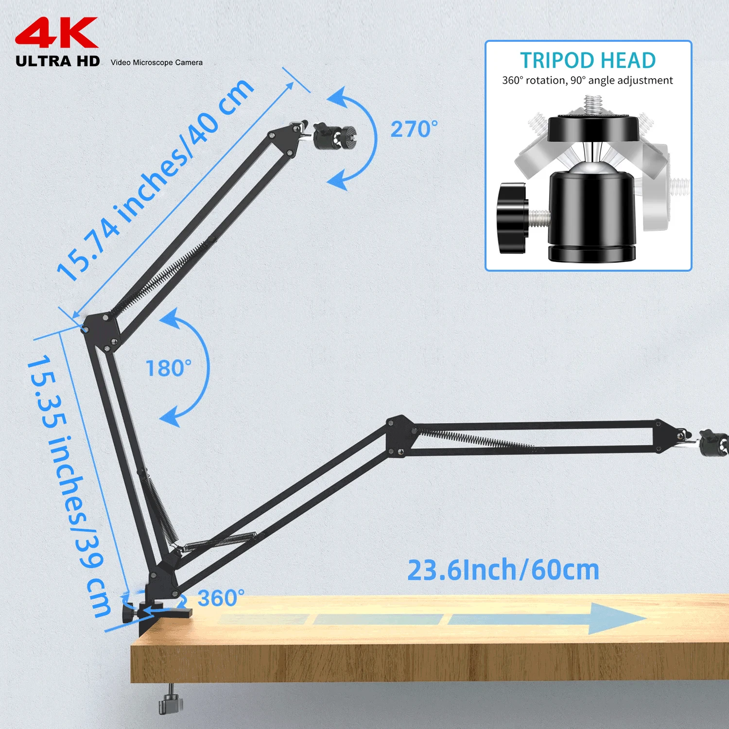 Yizhan 4K 48MP HDMI VGA USB 산업용 비디오 현미경 (PCB 납땜용) 1080P HD 디지털 카메라 1-150배율 줌 C 마운트 렌즈 2K
