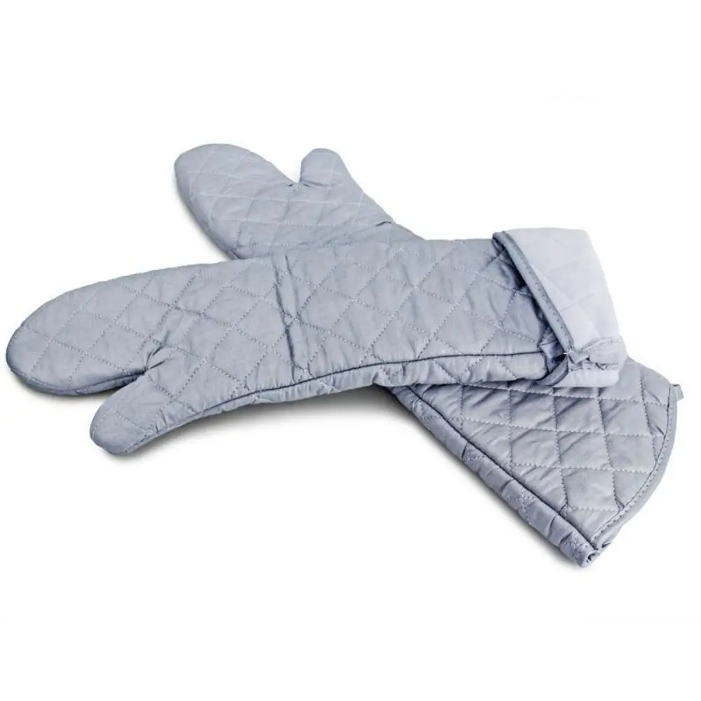 Description Picture 5 of itemHeat Resistant Long Cotton Oven Mitts Anti-scald Insulated Extra Long Baking Gloves Thickened Cotton Lining