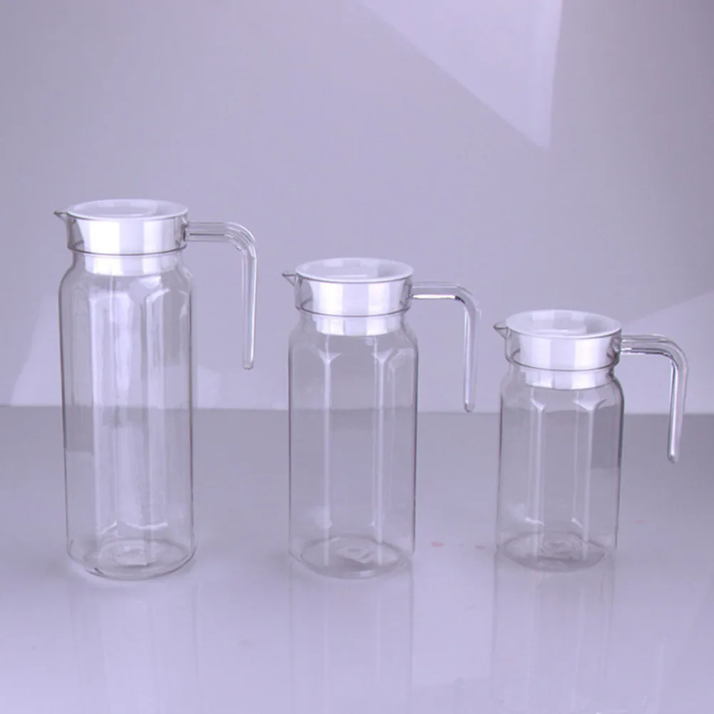 0.5/0.8/1.1L Fruit Juice Jug Plastic Transparent Large Capacity Plastic Kettles Milk Bottle For Bar Party Kitchen Water Carafe