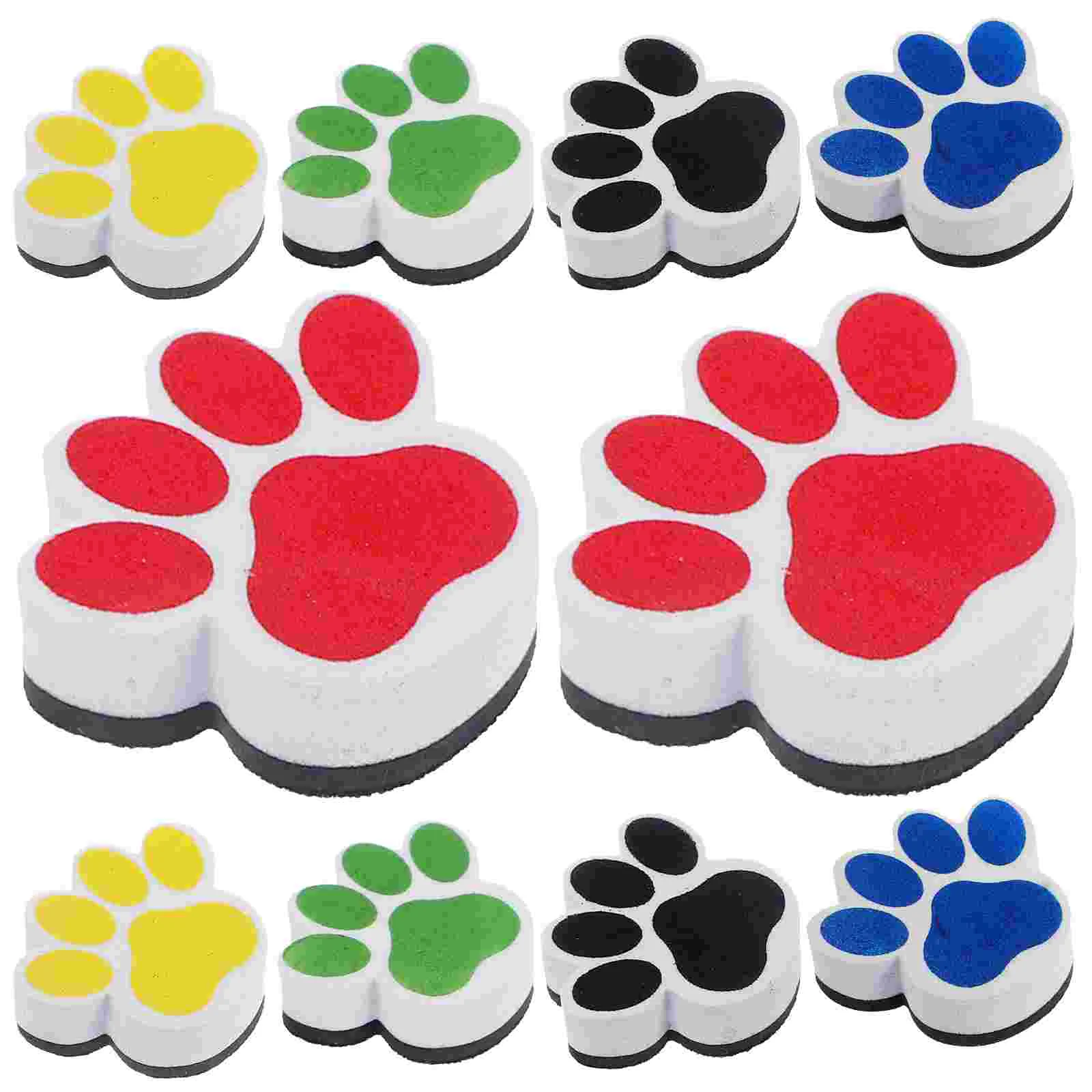 Magnetic White Board Erasers 10Pcs Paw Print Dry Erase Eraser Chalkboard Cleaner Cartoon Whiteboard Erasers Classroom 2pc set magnetic blackboard eraser whiteboard erasers dry erase marker white board cleaner school office supplies car clean