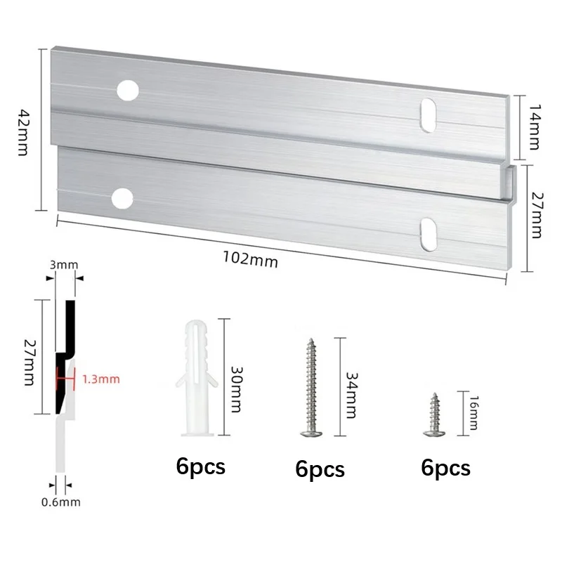Französischer Bilderaufhänger Aus Aluminium – 30,5 Cm, Z-Klemmen Für Spiegel, Regale & Whiteboards