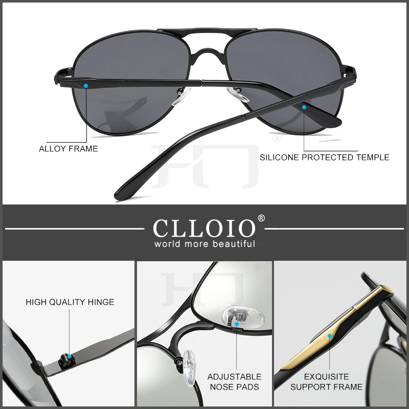 CLLOIO 2022 New Photochromic Sunglasses Polarized Men Pilot Vintage Sun Glasses Women Driving Eyewear Goggles UV400 gafas de sol