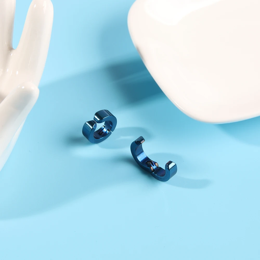 The Case Study of Vanitas Stud Earrings Anime Vanita Same Blue Ear Bone Clip For Men Stainless Steel Jewelry Cosplay Custom ear clip earrings clip earrings ear clip stud earrings ear accessories