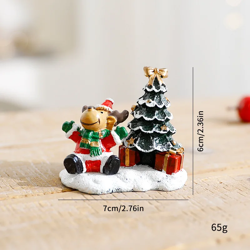 Christmas Tree Resin Figurine Home Office Desktop Adorable Ornaments Fireplace Collectibles Cabinet Xmas Tree Sculpture Decor