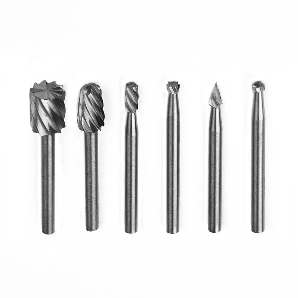 Attachment Parts 39mm Rotary Tools Wood Marble Burr bits Metal Grinder Tool Wear-resistant 6pcs Set Kit Spare Durable hss annular drill bit hollow drill bit angle grinder for grinding wood slotting tool carbon steel cylindrical metal cutting hole