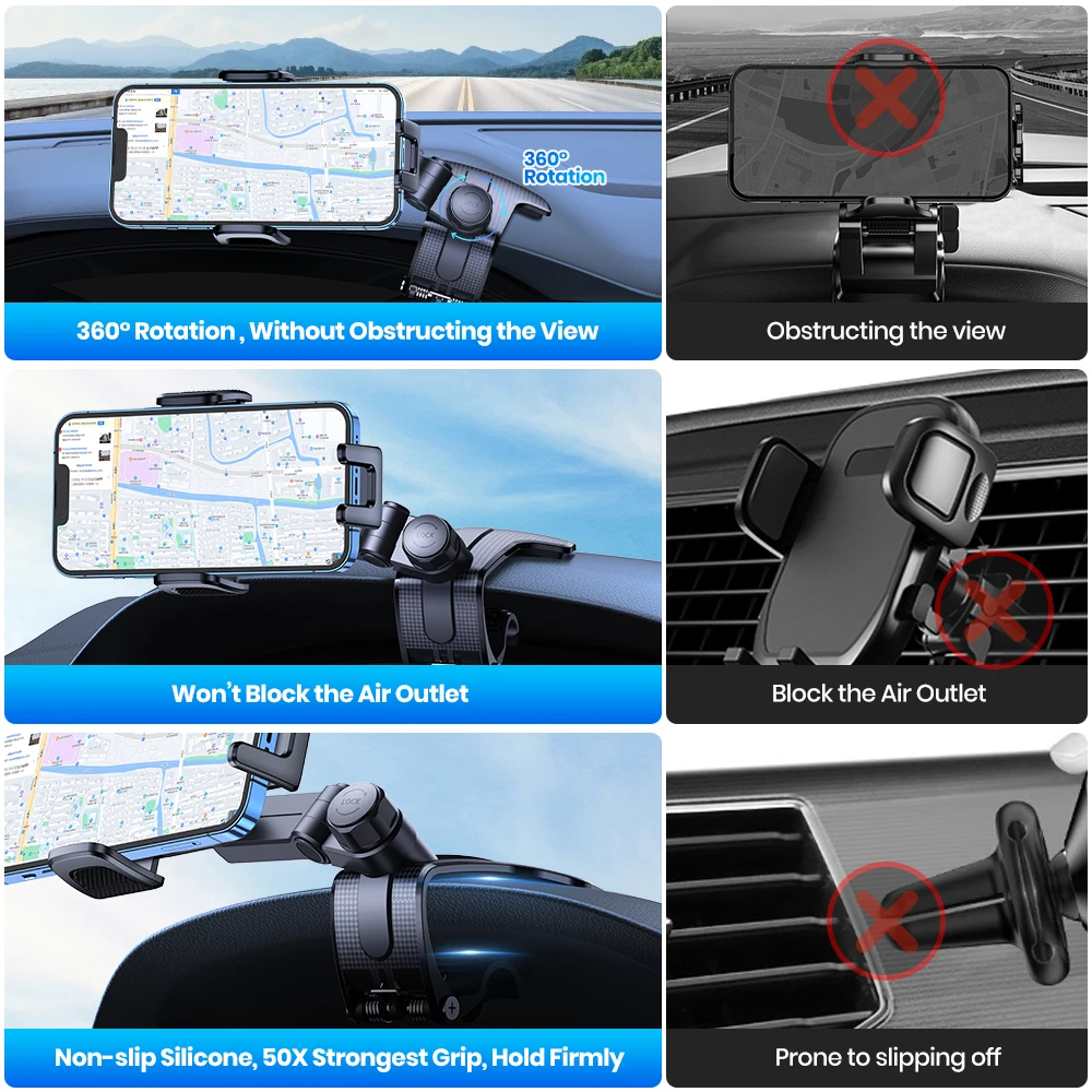 Car Phone Holder Stand Universal Dashboard Car Clip Mount GPS Bracket Car Mobile